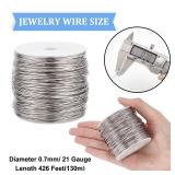 BENECREAT 426 Feet 21 Gauge Single Strand Tiger Tail Beading Wire, Stainless Steel Craft Jewelry Beading Wire for Crafts, Jewelry Making, Sculpture Frame - Retail: $13