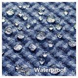 Kevin Textile Outdoor Waterproof Throw Pillow Covers Pack of 2 Weaving Texture Water Resistant Outside Decorative Cushion Covers for Garden Patio Tent Balcony Bench Couch Sofa 16x16 Inch, Navy Blue - 