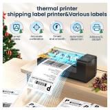 ZRHI Thermal-Shipping-Label-Printer for Small Business 4x6 Bluetooth Thermal Label Printers 300mms Compatible Windows Mac, Android, Desktop Print Sticker Makers Machine widely Used for Amazon,Ebay - R