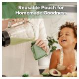 haakaa Baby Food Pouch Refillable Baby Squeeze Silicone Yummy Pouch, Soft Reusable Squeeze Storage Food Pouch for Kids Toddler,Home Made Food Puree,Smoothie Pouch Bag, 4oz, 2 Pack,6m+(Pea Green) - Ret