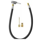 Quick Air Release Extention Replacement Hose for Tire Inflators | Portable Air Compressor | Tire Valve Air Chuck Lock | Air Tire Inflator Pump Hose | Presta Valve + Ball Needle (10