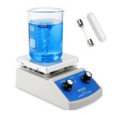 HYCC Magnetic Stirrer Hot Plate Max 716°F, 100-2000RPM Hot Plate with Magnetic Stirrer, 2000mL Magnetic Hotplate Stirrer, Magnetic Stirrer wMagnetic Stir Bar - Retail: $49