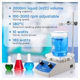 HYCC Magnetic Stirrer Hot Plate Max 716°F, 100-2000RPM Hot Plate with Magnetic Stirrer, 2000mL Magnetic Hotplate Stirrer, Magnetic Stirrer wMagnetic Stir Bar - Retail: $49