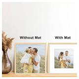 BSRHOME 12x12 Picture Frame Set of 6, Display Pictures 8x8 with Mat or 12x12 Without Mat, Tabletop Display and Wall Hanging Photo Frame, Gallery Wall Frame Set, Natural Wood Color - Retail: $33