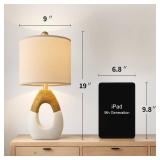 OYEARS Boho Table Lamps Bedroom Living Room Set 2 Small Farmhouse Rattan Table Lamp 19Rustic Home Decoration Nightstand Bedside Lamp for Office Compatible with Smart Light Bulbs(Not Include Bulbs) -