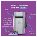 Litter Genie Plus Pail (Silver) | Cat Litter Box Waste Disposal System for Odor Control | Includes 1 Square Refill Bag - Retail: $23
