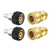 Twinkle Star Pressure Washer Quick Connect Fittings, Quick Connect Kit M22 14mm to 38 Inch, 4 Pieces - Retail: $18