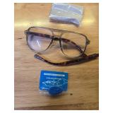 FEISEDY Retro Aviator Reading Glasses Women Men Blue Light Blocking Reader Plastic Lightweight Frame B0071(Grey,3.0x) DAMAGED  - Retail: $17