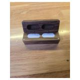Muchly Engraved Flip Wooden 2 Ring box for wedding -Rustic Vintage Solid Wood rectangle Jewelry Storage Box - Retail: $17