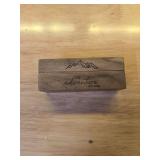 Muchly Engraved Flip Wooden 2 Ring box for wedding -Rustic Vintage Solid Wood rectangle Jewelry Storage Box - Retail: $17