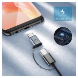 Jadebones USB C to Micro USB Adapter (4 Pack), USB Type C Female to Micro USB Male Converter Compatible with Samsung Galaxy S6S7 Edge, LG Nexus 456 and More Micro USB Devices (Grey) - Retail: $7