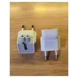 WOVTE Europe Plug Converter Travel Charger Adapter for Apple iBook MacBook White Pack of 2 - Retail: $9