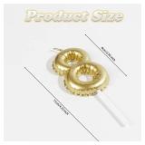 ZHIHUI Gold Number Birthday Candles Decorations, Gold Number 2 Candles Cake Topper, Balloon Shaped Golden Digital Candle Candles for Birthday Party Wedding Anniversary Celebration Supplies MELTED - Re