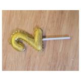 ZHIHUI Gold Number Birthday Candles Decorations, Gold Number 2 Candles Cake Topper, Balloon Shaped Golden Digital Candle Candles for Birthday Party Wedding Anniversary Celebration Supplies MELTED - Re