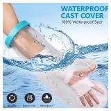 UpGoing Cast Covers for Shower Arm Adult Waterproof Cast Cover Shower Protector Bag for Wound Arm, Hands, Wrists, Elbow, Finger to Keep Wounds Dry, Reusable Durable - Retail: $10