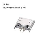 uxcell 8PCS Micro USB Female Socket Connector Jack, 5-Pin DIP 180 Degree, Replacement Adapter - Retail: $9