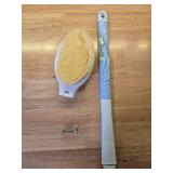 Back Scrubber Body Shower Brush: Anti Slip Long Handle Bath Brush with Stiff and Soft Bristles - Showering Exfoliator Wet or Dry Brushing for Women, Men, Elderly (Blue) - Retail: $10