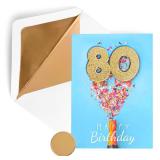 GIFTING GIGGLES 80th Birthday Card - Men or Women - 3D Pop Up 80 year old card | Happy Eightieth Bday, Eighty | Comes with Envelope and seal - Retail: $7