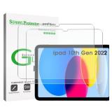 amFilm 2-Pack Glass Screen Protector for iPad 11th A16 2025 [11 Inch]  10th Generation 2022 [10.9 Inch], 9H Tempered Glass Screen Protector, Ultra Sensitive, Face ID and Apple Pencil Compatible - Reta