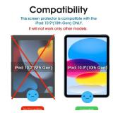 amFilm 2-Pack Glass Screen Protector for iPad 11th A16 2025 [11 Inch]  10th Generation 2022 [10.9 Inch], 9H Tempered Glass Screen Protector, Ultra Sensitive, Face ID and Apple Pencil Compatible - Reta