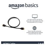 Amazon Basics HDMI Cable, 3ft, 4K@60Hz, High-Speed 4K HDMI 2.0 Cord (18Gbps), 2160p, 48 bit, Compatible with TVPS5XboxRoku, Black - Retail: $5