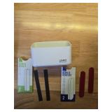 loukin Magnetic Marker Holder, Dry Erase Marker Holder, Remote Control Holder, Magnetic Storage Organizer for Whiteboard or Refrigerators (White) - Retail: $13