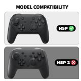 PlayVital Samurai Edition Ergonomic Silicone Skin Protective Case for Nintendo Switch Pro Controller, Soft Anti-slip Controller Grip Protector for Nintendo Switch Pro with Thumb Grip Caps - Black - Re