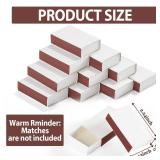 60PCS Blank Matches Containers 2.24 x 1.42 x 0.59 inches White DIY Match Books Storage Boxes Bulk Match Holder with Double-Sided Striker for Wedding Bridal Baby Shower Birthday Party Favor(No Matches)