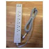 Extension Cord 10 ft - Long Power Strip Surge Protector, 6 AC Outlet 4 USB (2 USB C), Flat Plug, Wall Mount, Multi Plug Outlet Extender Desk Charging Station for Home Office Dorm Room Essentials - Ret