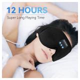 Sleep Headphones, Bluetooth 5.0 Wireless 3D Eye Mask, Lightimetunnel Washable Sleeping Headphones for Side Sleepers With Adjustable Ultra Thin Stereo Speakers Microphone Hands Free for Insomnia Travel