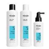NIOXIN Scalp + Hair Thickening System 3 | For Colored or Damaged Hair with Light Thinning | With Niacinamide and Biotin | Full Size| 3 Month Supply - Retail: $55