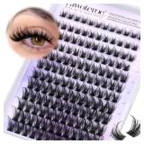 Pawotence Lash Clusters Wispy Cluster Eyelash Extensions 10-18mm Individual Lashes DIY Cluster Lashes Extension Soft Comfortable Eyelash Clusters with Thin Band - Retail: $9