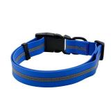NIMBLE Dog Collar Waterproof Pet Collars Anti-Odor Durable Adjustable PVC and Polyester Soft with Reflective Cloth Stripe Basic Dog Collars SML Sizes (Medium (11.81-18.5inches), Blue) - Retail: $1