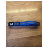 NIMBLE Dog Collar Waterproof Pet Collars Anti-Odor Durable Adjustable PVC and Polyester Soft with Reflective Cloth Stripe Basic Dog Collars SML Sizes (Medium (11.81-18.5inches), Blue) - Retail: $1