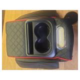 ST SoleMe.Tc Car Center Console Cover Booster Multifunctional Car Center Console Cushion Pad with Cup Holder and Tissue Box and Side Pockets Arm Rest Cover for Car, Quilting, Black-red - Retail: $922