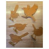 OULYDEKO 5PCS Rusty Birds Decoration,Outdoor Bird Wall Decor,Metal Birds Yard Decor, Metal Birds Craft Statue Ornaments - Garden Sculptures and Yard Art, Fence Decorations Outdoor,Rustic Garden Decor 