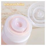 GLAMFIELDS TSA Approved Travel Bottles for Toiletries, 3oz Size Leak Proof Silicone Containers for Shampoo, Conditioner,Easy to Squeeze and Portable, Essentials for Traveling (4 Pack) Apricot - Retail