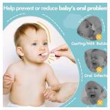 Papablic Baby Tongue Cleaner, Baby Oral Cleaner, Disposable Infant Mouth Cleaner Newborn, Upgrade Gum Cleaner with Paper Handle or Infants Ages 0-2 Years, 40 Pack - Retail: $8