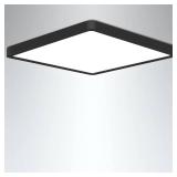 uowlbear LED Ceiling Light Flush Mount, 3000K4500K6500K Switchable, 9 Inch Square Ceiling Light Fixture for Kitchen, Bedroom, Living Room (Black) - Retail: $18