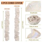 4 Pcs Fabric Cord Cover 6 Feet and 4 Feet Chain Cable Sleeve Chandelier Lighting Wire Cord Cover for Lamps Light Fixtures Lighting Wires Cable Management - Retail: $31
