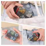 Zuihug 1Pack Travel Pill Organizer - 10 Compartments Pill Case, Compact and Portable Pill Box, Perfect for On-The-Go Storage, Pill Holder for Purse Gray - Retail: $4