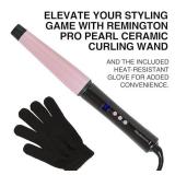 Remington CI9538 Pro 1\-1.5\in Pearl Ceramic Conical Curling Wand, Digital Controls + 10 Heat Settings, BlackPink - Retail: $30in