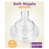 Silicone Nipples for Philips Avent Anti-Colic Baby Bottles,Size 1 Nipple,1m+,Slow Flow, 4 Count - Retail: $9