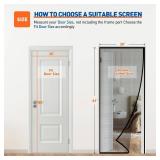 MAGZO Magnetic Screen Door, Fit Door Size 36 x 80 Inches, Actual Screen Size 38 x 81 Inches, Side Opening Polyester Screen Mesh Curtain for Patio Door, Black - Retail: $26