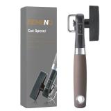 Beneno Can Opener, Manual Side Safe Cut Can Opener Smooth Edge with Durable Sharp Blade, Effort-Saving Knob and Comfortable Non-slip Handle, Brown - Retail: $19