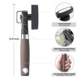 Beneno Can Opener, Manual Side Safe Cut Can Opener Smooth Edge with Durable Sharp Blade, Effort-Saving Knob and Comfortable Non-slip Handle, Brown - Retail: $19