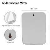 YEAKE Table Desk Vanity Makeup Mirror,8-Inch Portable Folding Mirror with Metal Stand 90°Adjustable Rotation Tavel Make Up Mirror Hanging Bathroom for Shower Shaving(Gray) - Retail: $9