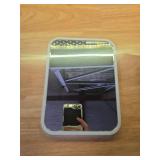 YEAKE Table Desk Vanity Makeup Mirror,8-Inch Portable Folding Mirror with Metal Stand 90°Adjustable Rotation Tavel Make Up Mirror Hanging Bathroom for Shower Shaving(Gray) - Retail: $9