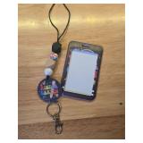 Obookey Teacher Lanyards for ID Badges - Teacher Lanyard with ID Holder, Kindergarten Cute Pencil Silicone Beaded Breakaway Keychain Accessories, Back to School Appreciation Gifts for Women Men - Reta