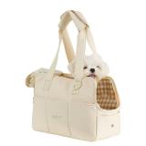 ONECUTE Dog Purse Carrier for Small Dogs Rabbit cat with Large Pockets, Cotton Bag, Dog Carrier Soft Sided, Collapsible Travel Puppy Carrier (Beige, 13.6\ L x 6.5\in W x 10\in H) - Retail: $43in